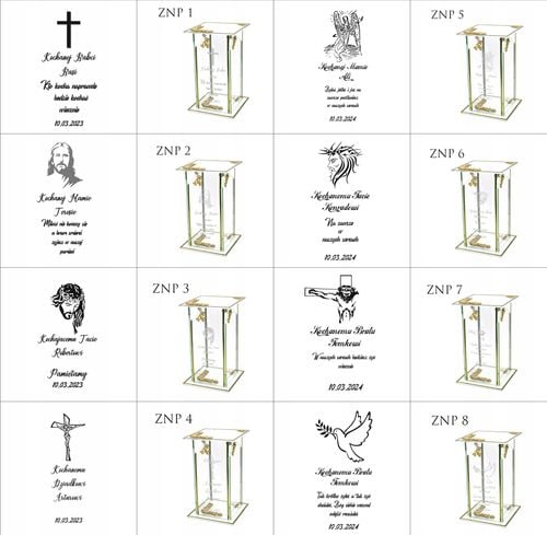 Ekskluzywny znicz szklany złoto biały PERSONALIZOWANY GRAWER dla SYNA na Arena.pl