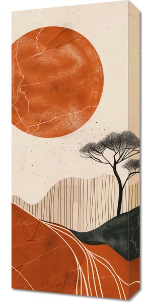 Obraz 30x70cm Afrykański Zachód Słońca zdjęcie 1