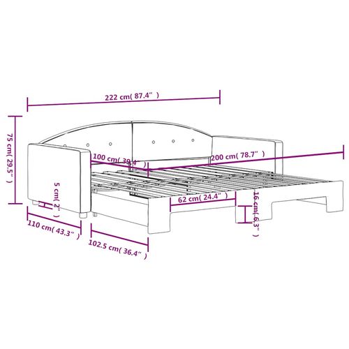 Sofa rozsuwana, żółta, 100x200 cm, aksamit na Arena.pl