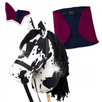 Zestaw Skippi - Hobby Horse Karo - srokaty - Derka fuksja i granat