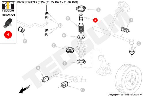 BMW 7 E23 ODBOJNIK AMORTYZATORA PRZÓD E23 77-86 na Arena.pl