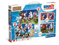 Puzzle 48 + 36 + Memo + 6 klocków Edukit Sonic