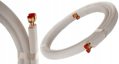 1 m Rura miedziana w otulinie z nakrętkami zestaw rur klimatyzacji 1/4 3/8 na Arena.pl