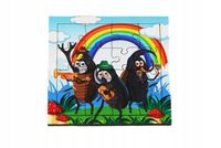 Drewniana kolorowa układanka dla dzieci Zabawka PUZZLE ZWIERZĘTA 16 el