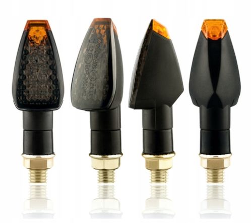 Kierunkowskazy motocyklowe czarne dymione 14 diod LED 4 sztuki na Arena.pl