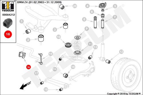 BMW Z4 GUMA STABILIZATORA TYL E85 E86 03- na Arena.pl