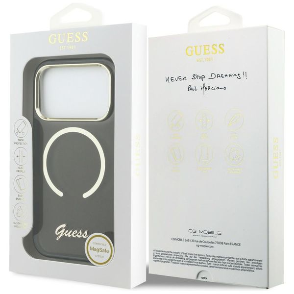 etui guess iml script metal magsafe do   iphone 17 pro max czarny zdjęcie 8