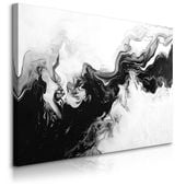 Obraz Do Salonu Czarno-Biały Marmur Abstrakcja Nowoczesny Styl 90cm x 60cm