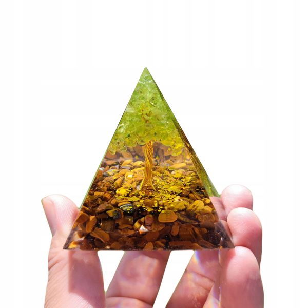 Piramida ORGONIT +LED Lampka PODSTAWA 5cm KRYSZTAŁ KAMIENIE AMULET 5cm HX02 zdjęcie 2