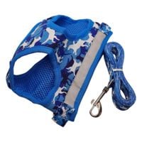 Szelki dla Psa ze Smyczą Regulowane M Niebieska