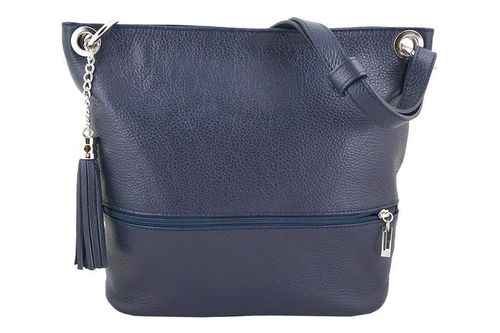 Skórzana torebka worek - Czerwono - czarna na Arena.pl