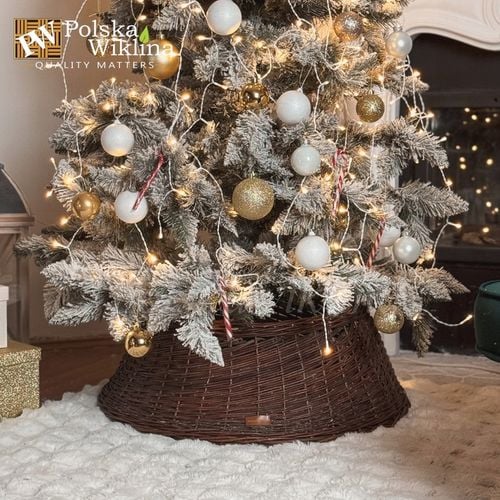 OSŁONA NA STOJAK POD CHOINKĘ WIKLINOWA Ø 60 CM CIEMNA na Arena.pl