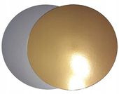 OKRĄGŁY PODKŁAD Pod Tort Ciasto DWUSTRONNY złoto-srebrny 30cm - 1szt