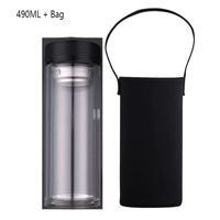 Kubek Termiczny - Szkło Boro Krzemowe - Podwójne - Idealny Do Pracy - Szkoły 490ml Style B