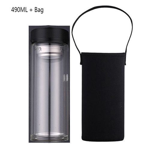 Kubek Termiczny - Szkło Boro Krzemowe - Podwójne - Idealny Do Pracy - Szkoły 490ml Style B na Arena.pl