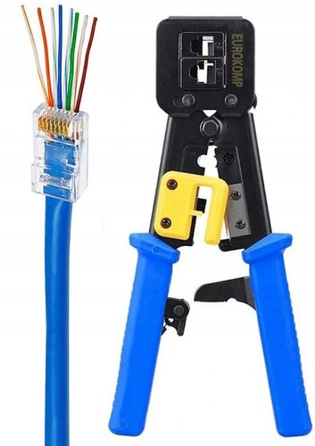 Zaciskarka 6P 8P wtyków przelotowych RJ45 PRASKA na Arena.pl