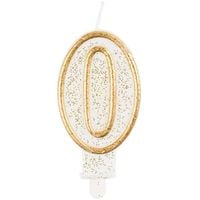 ŚWIECZKA URODZINOWA CYFERKA 0 GODAN ZŁOTY KONTUR