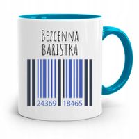 Dla Baristy Baristki Kawiarki Kubek Błękitny Z Nadrukiem Ze Zdjęciem