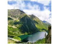 50X50CM OBRAZ GÓRSKIE JEZIORO TATRY DREWNO