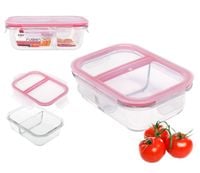 Pojemnik szklany lunch box żaroodporny prostokątny dwukomorowy 600 ml