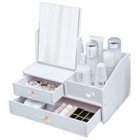 Toaletka Sofia na kosmetyki biżuterię akcesoria, organizer z lustrem, biała