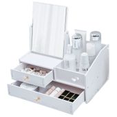 Toaletka Sofia na kosmetyki biżuterię akcesoria, organizer z lustrem, biała