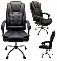 FOTEL BIUROWY CZARNY KRZESŁO BIUROWE FOTEL OBROTOWY ERGONOMICZNY WYGODNY