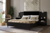 Łóżko Dwuosobowe 160x200 cm + Stoliki Nocne Czarny EKONOM MR - 4 Kolory