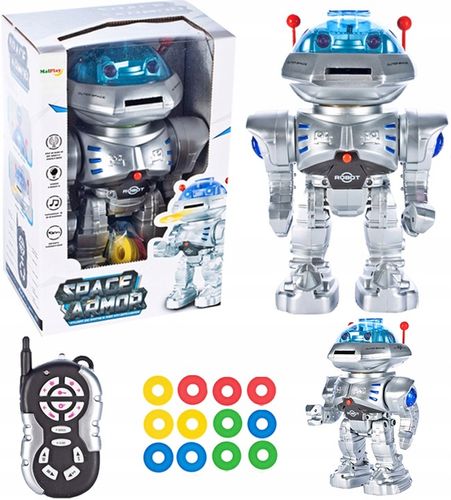 ZDALNIE STEROWANY ROBOT Pilot R/C STRZELAJĄCY KRĄŻKAMI do 5 metrów CHODZI na Arena.pl