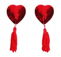 Czerwone Nasutniki Nakładki na Sutki Serce Cekiny