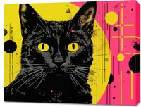 Obraz 90x70cm Neonowy Kocur