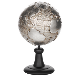Figurka Globus Srebrna Earth