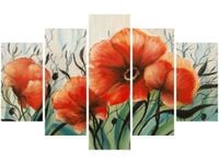 70 100CM OBRAZ 5 ELEM TANIEC MAKÓW DRUK PŁÓTNO