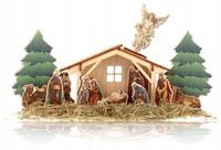 SZOPKA BOŻONARODZENIOWA Z FIGURKAMI POSTACIAMI DUŻA STAJENKA 56 CM 3D V7