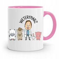 Kubek Różowy Weterynarza Weterynarz Prezent Z Nadrukiem Ze Zdjęciem