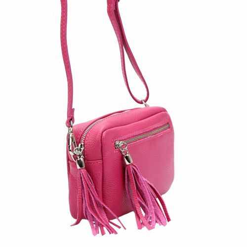 Damska listonoszka torebka Skórzana z brelokiem frędzlem i kieszeniami Luka na Arena.pl