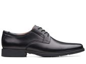 Clarks Półbuty męskie - Tilden Plain - rozmiar 40 - czarne skóra naturalna
