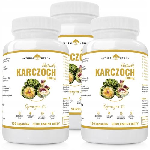 Karczoch Ekstrakt 600mg 5% Cynarin WEGE 2x120 kaps na Arena.pl