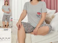 Piżama damska z krótkim rękawem na lato XL