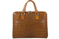 Torba na laptopa damska skórzana Barberinis - Brązowa jasna