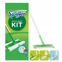 Swiffer Dry+Wet Kit Zestaw mop, 8 suchych i 3 mokre chusteczki do kurzu