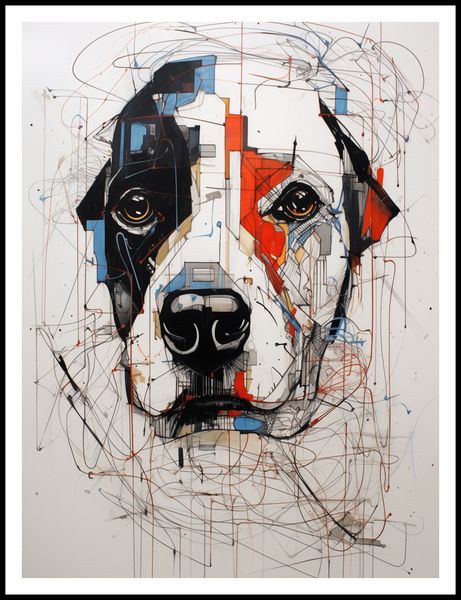 Plakat 75x100cm Przyrysowany Psiak zdjęcie 3