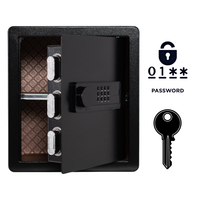 Pancerny Domowy Sejf z Zamkiem Elektronicznym i Kluczem 40x36x30 cm Czarny