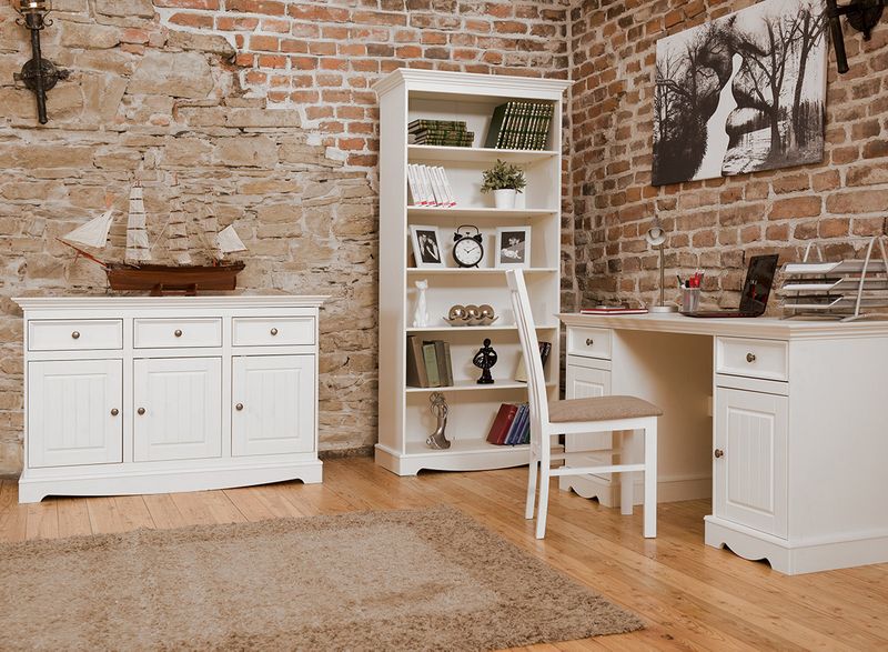 REGAŁ BELLUNO BIAŁY DREWNO SOSNOWE PL007B zdjęcie 4