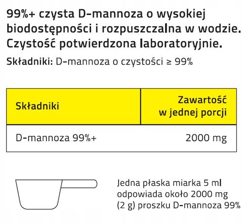 Proton Labs D-MANNOZA 99% Pure 100g proszek UKŁAD MOCZOWY PĘCHERZ d-mannose na Arena.pl