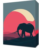 Obraz 30x40cm Słoń przy Czerwieni