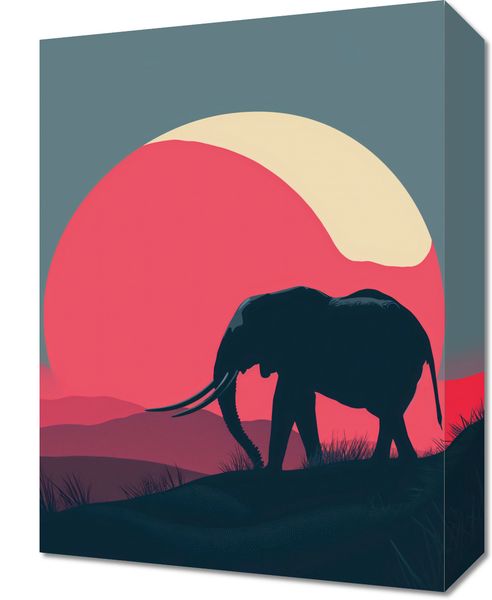 Obraz 30x40cm Słoń przy Czerwieni zdjęcie 1