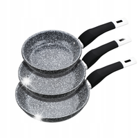 ZESTAW KOMPLET PATELNI 16/18/20 CM INDUKCJA GAZ MARMUROWO-CERAMICZNYCH