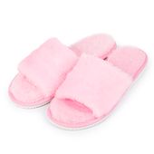 Ciepłe kapcie puchate różowe pantofle damskie z futerkiem 40