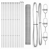 Ogrodzenie z słupkami Srebrny 1.4 x 25 m Stal pokryta PCV